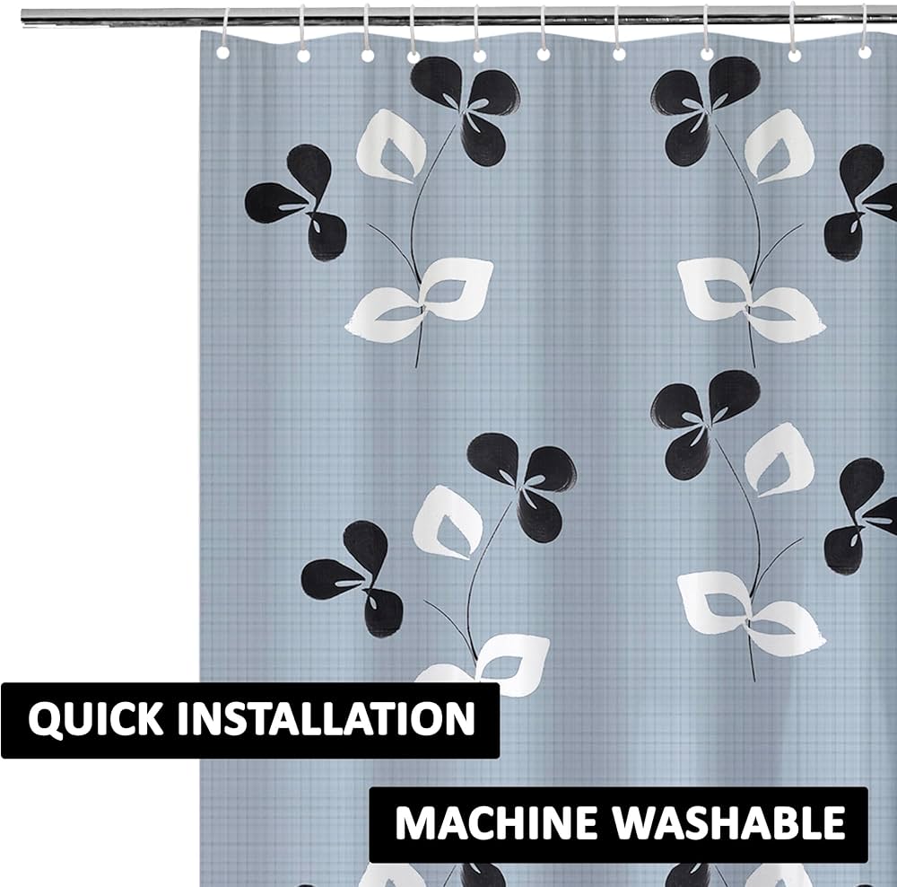 Kuber Industries Shower Curtain | 7 Feet | Bathroom Shower Curtain | AC Curtains | PVC Waterproof Window Curtain | Curtains for Bathtub | 8 Rings Curtain | Painting | Grey